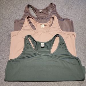 CLEARANCE Set of 3 sweat free yoga tanks, size L